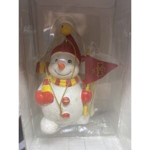 Vintage Iowa State Christmas Ornament Snowman Rally Flag NEW Fan Collectible